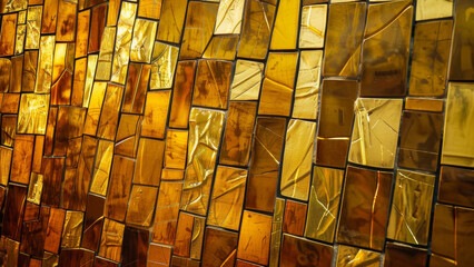 Emanating warmth, the golden textures of a honeycomb pattern glow with reflected light.