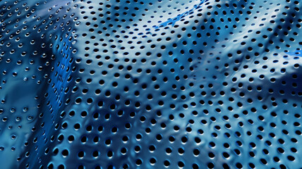 Abstract blue texture with intricate patterns created by the play of light and shadow.