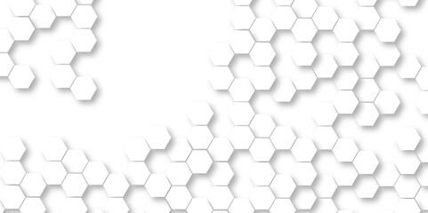 Abstract background with honeycombs seamless pattern hexagon. white texture background . white and hexagon abstract background. white paper texture and futuristic. Luxury white hexagon pattern. 