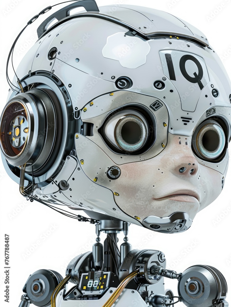 Poster conceptual image of humanoid robot - a high-definition futuristic representation of a humanoid robot