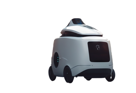 driving self robot 3d delivery street moving image rendering three-dimensional auto automation autonomous car city deliver stribution electric express logistic mobility service