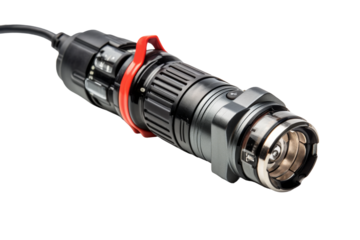 Shadows Dance: Intriguing Black and Red Flashlight Amidst White. On a White or Clear Surface PNG Transparent Background.