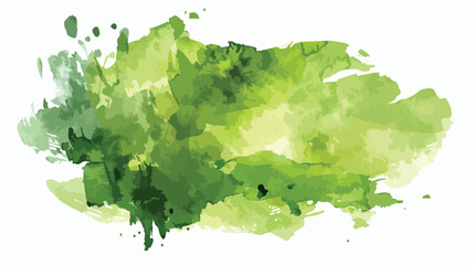 Watercolor stain of summer natural delicate green col - obrazy, fototapety, plakaty