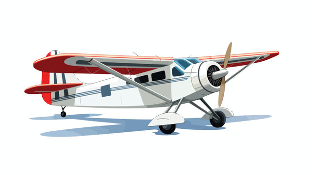 White Four-engine Plane Flat vector isolated on white