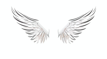 Wings symbol line illustration wing logo drawing on white
