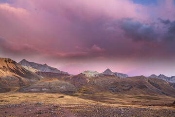 Naklejka premium Sunset in Andes