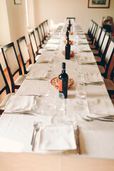 table setting in restaurant