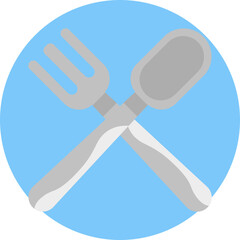 The Cutlery icon in the Street Food category represents the essential tools for indulging in delicious bites on the go. - obrazy, fototapety, plakaty