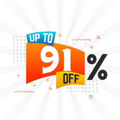 Up To 91 Percent off Special Discount Offer. Upto 91% off Sale of advertising campaign vector graphics.