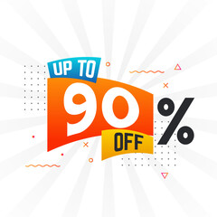 Up To 90 Percent off Special Discount Offer. Upto 90% off Sale of advertising campaign vector graphics.