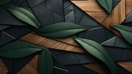 Stylized Wooden Leaf Pattern Textured Background