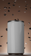Soda, energy drink, coffee drink can mockup