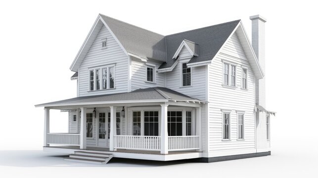 photorealistic image of typical American house  