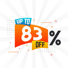 Up To 83 Percent off Special Discount Offer. Upto 83% off Sale of advertising campaign vector graphics.