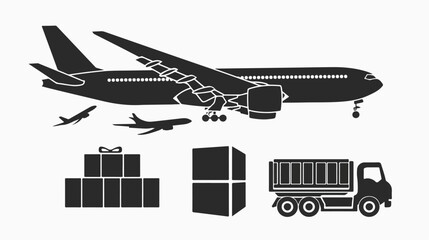 Air freight icon or logo isolated sign symbol vector