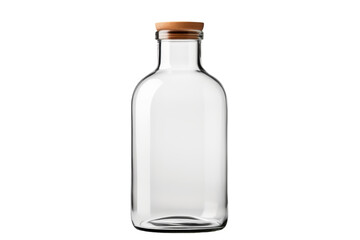 Captivating Elixir: Glass Bottle With Wooden Lid. On a White or Clear Surface PNG Transparent Background.