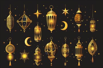 Traditional Ramadan lantern garland