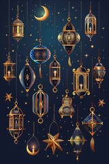 Traditional Ramadan lantern garland