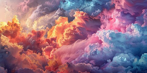 Abstract background of clouds of incredible colors