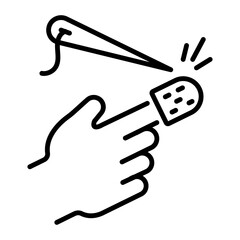 Well-designed line icon of thimble 