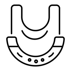 Download line style icon of bias tape 