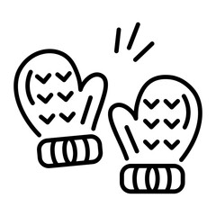 Get a line icon of wool gloves 