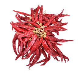 Dried red chili on isolated white background