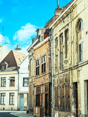 Fototapeta premium Street view of old village Valenciennes in France