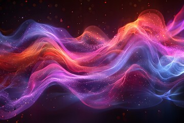 Fototapeta premium Vibrant Wave of Light on Black Background