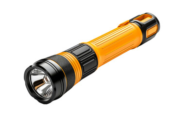 Illuminating Presence: Radiant Flashlight on White. On a White or Clear Surface PNG Transparent Background.
