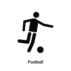 Football Soccer flat black icon vector isolated on white background.  Olympic Sports.