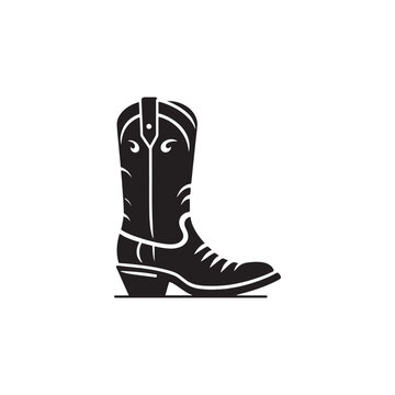 Vector Cowgirl Shoes Silhouette: Western Style Footwear for the Adventurous Cowgirl- cowgirl shoes vector stock.
