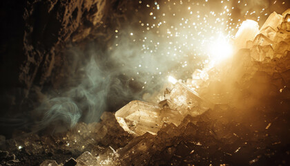 A mining enterprise for the extraction of rare ore crystals in a mine. Deposit of diamonds and precious stones.