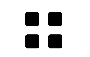four squares of black on a white background, t