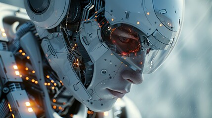 Fototapeta premium Artificial Intelligence Computer cinematic style whoing the advance in technology, Cinematic style, poster 
