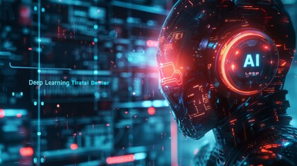 Fototapeta premium Artificial Intelligence Computer cinematic style whoing the advance in technology, Cinematic style, poster 