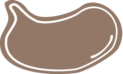 Colorful pastel brown color speech bubble balloon, icon sticker memo keyword planner text box banner, flat png transparent element design