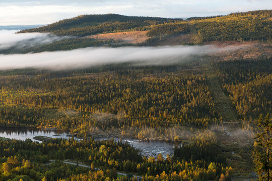 Stalonbergets utsiktsplats in Schweden am Morgen