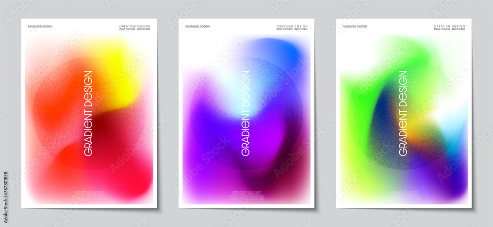 Poster gradient blurred backgrounds set with modern abstract colorful patterns graphic. design template col