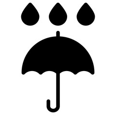 Rain umbrella icon. Water drop protection symbol. Raindrop signs.