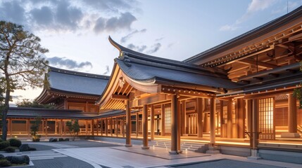 Naklejka premium Horyuji Temple structure wood