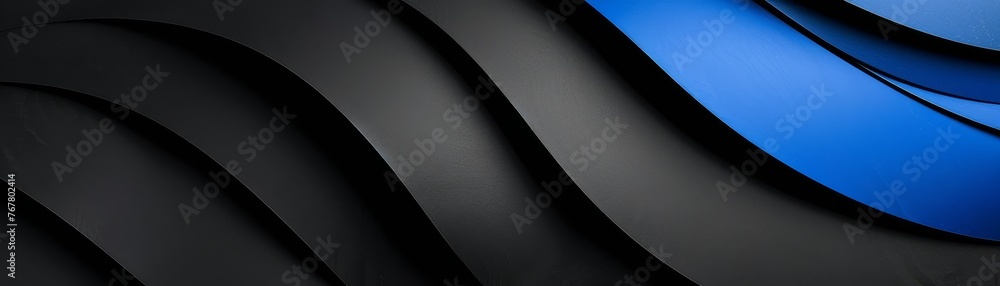 Poster an artistic blend of black, blue, sleek lines, shadows, and dynamic abstract patterns create a strik