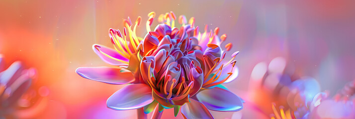 Fototapeta premium Vibrant petals of a wildflower in bloom, embodying the spirit of resilience and growth in adversity