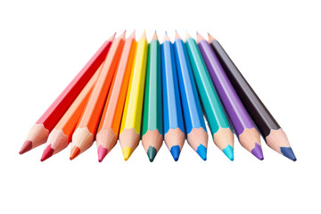 Fototapeta premium A Vibrant Gathering: Multicolored Pencils in Perfect Harmony. On a White or Clear Surface PNG Transparent Background.