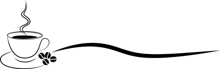 Line art coffe cup