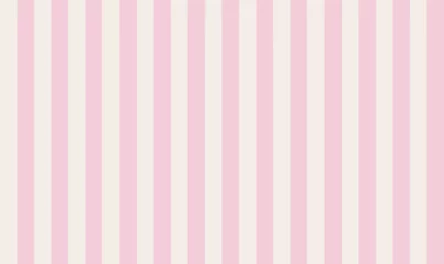 Tuinposter ピンクとアイボリーのかわいいストライプ背景 © Knut