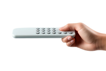 The Controller of Time: A Person Manipulating The World With a Remote Control. On a White or Clear Surface PNG Transparent Background.