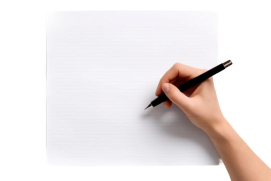 Capturing Thoughts: Hand Crafted Stories on Paper. On a White or Clear Surface PNG Transparent Background.