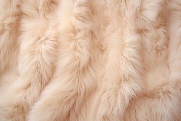 Beige sheepskin with soft fur. Natural fur for designers