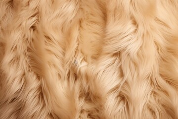 Beige sheepskin with soft fur. Natural fur for designers - obrazy, fototapety, plakaty